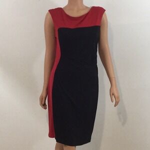 Connected Apparel Black and Red Pullover Dress Women's 12 NWOT